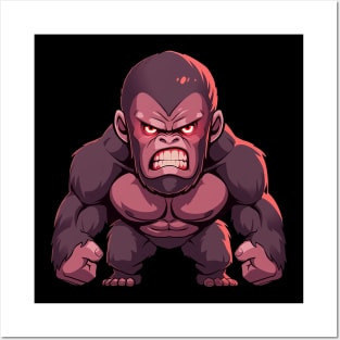 angry gorilla Posters and Art